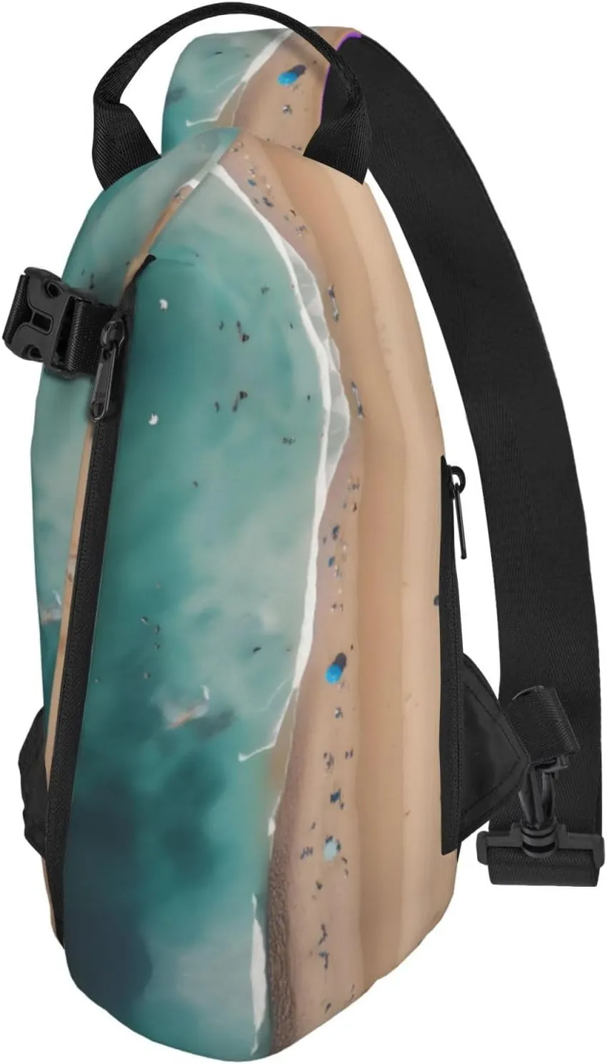 Polyester Fiber Waterproof Waist Bag -Backpack 4 Pocket Compartments Ideal for Outdoor Activities Aerial view of the beach