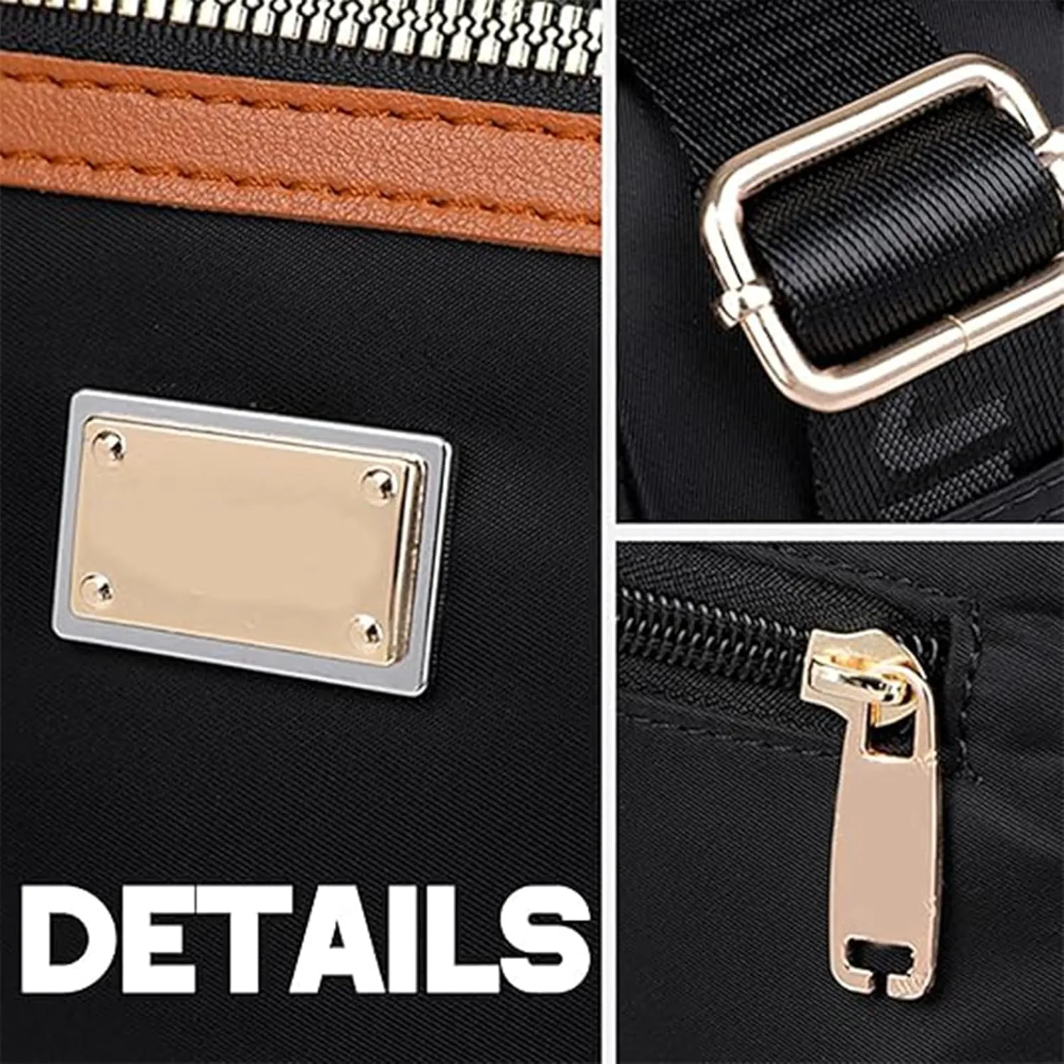 Popularate Nylon Crossbody Bag, Waterproof Lightweight Nylon Crossbody Bag With Zipper And Multi Pockets For Women