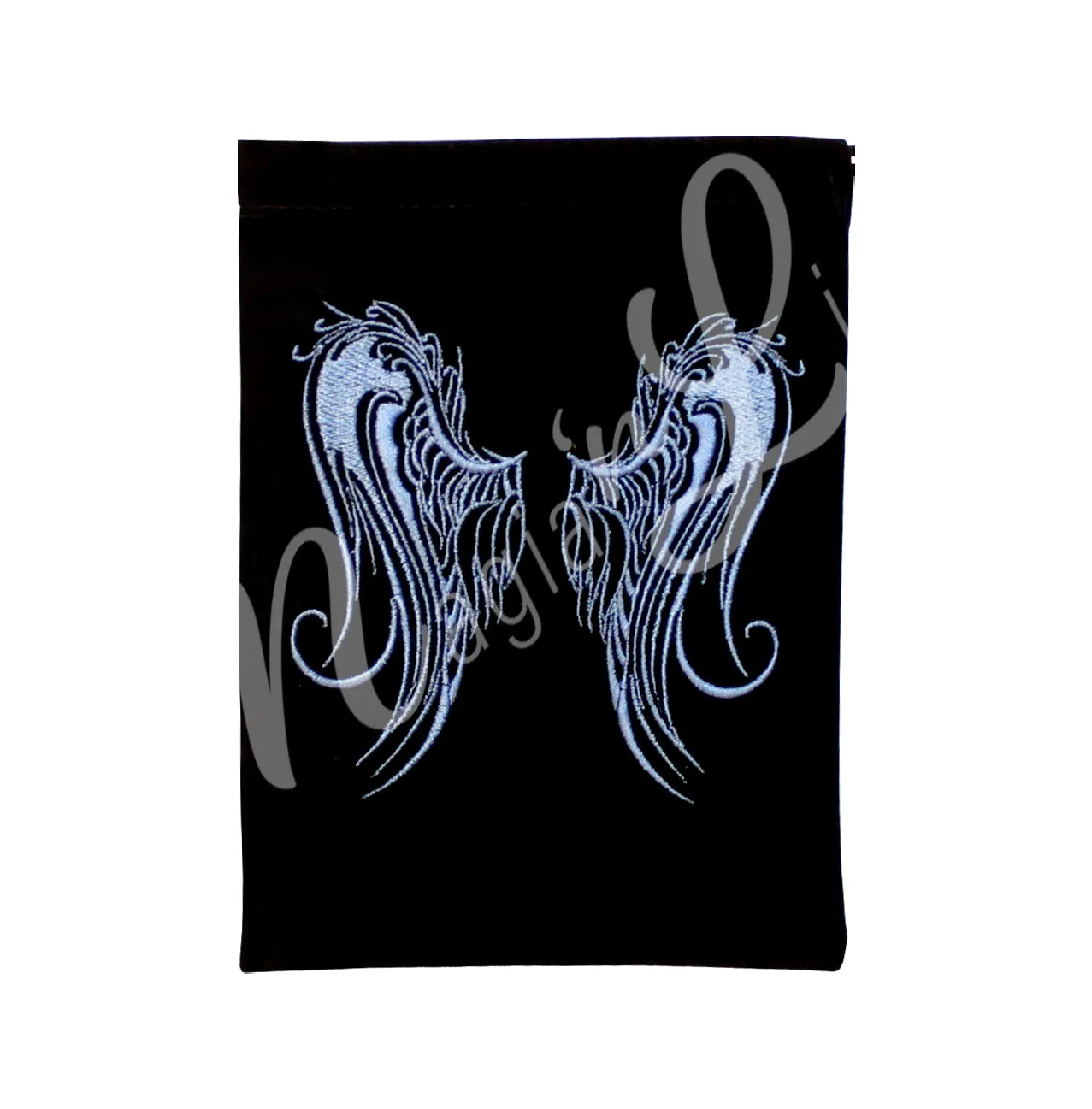 Pouch Black Velvet Angel Wings 5 X 7″
