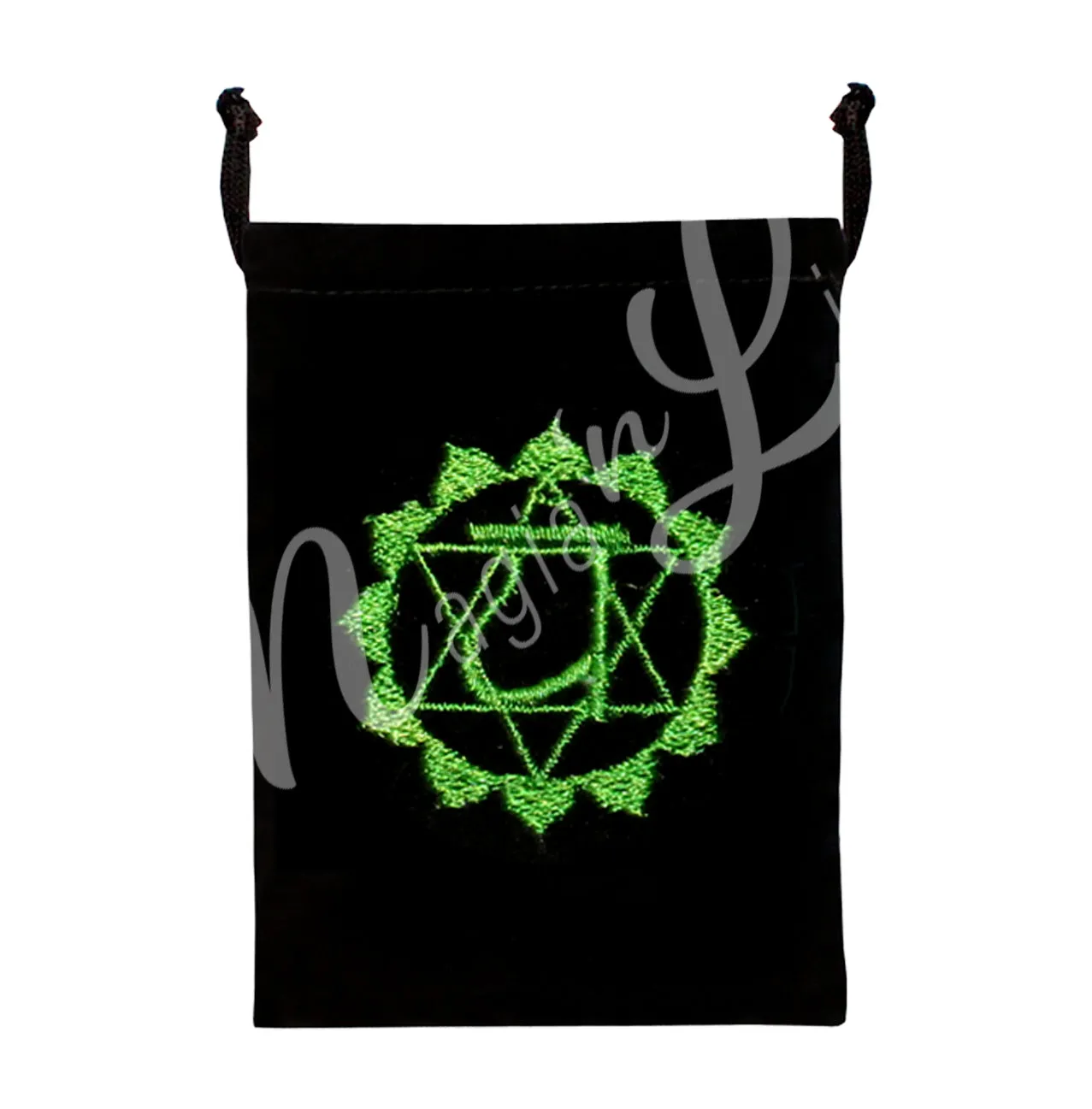 Pouch Black Velvet Chakra Embroidery 5 X 7″