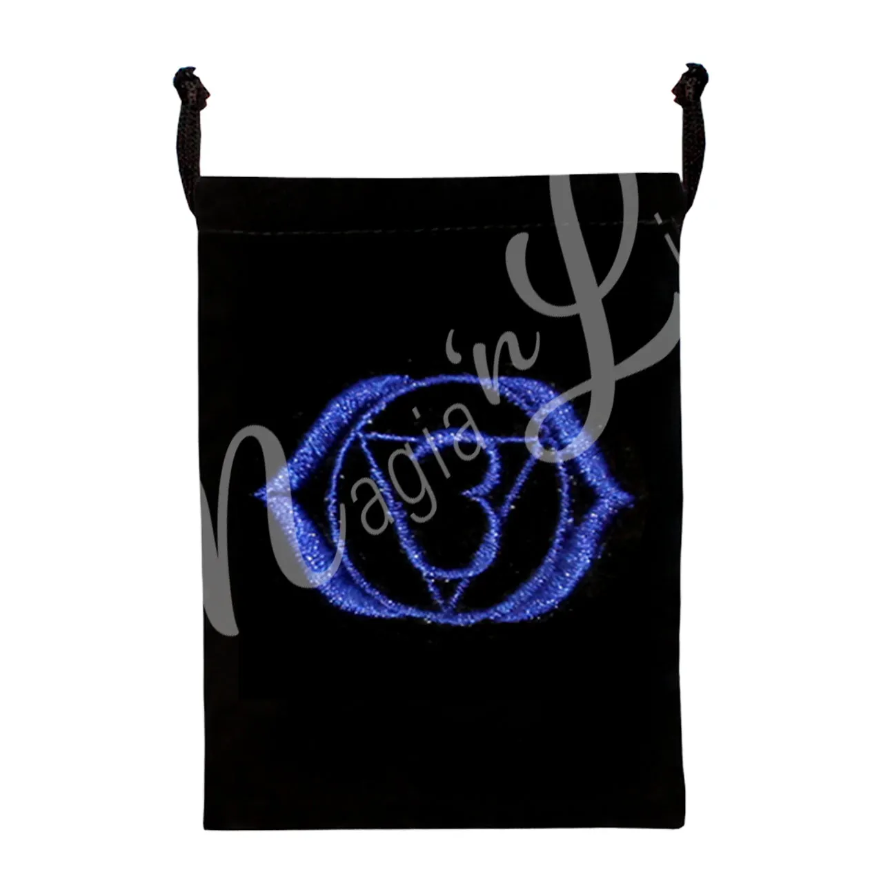 Pouch Black Velvet Chakra Embroidery 5 X 7″