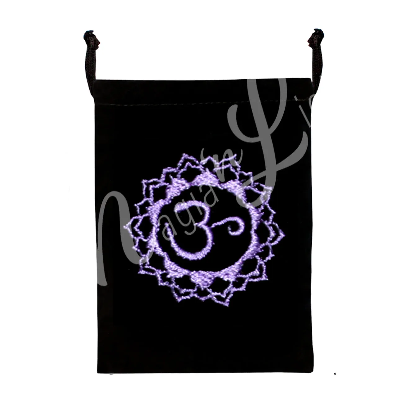 Pouch Black Velvet Chakra Embroidery 5 X 7″