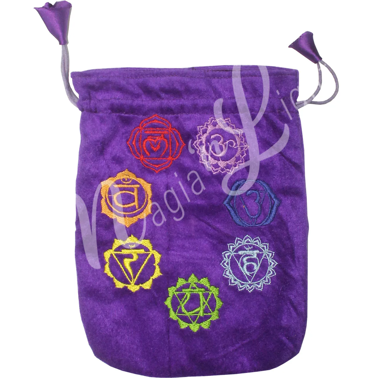 Pouch Purple Velvet 7 Chakra 6 X 8″