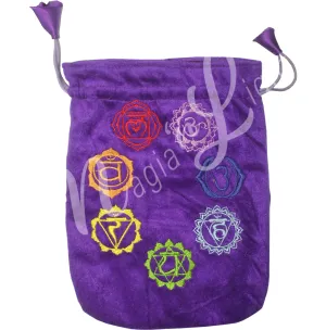 Pouch Purple Velvet 7 Chakra 6 X 8″