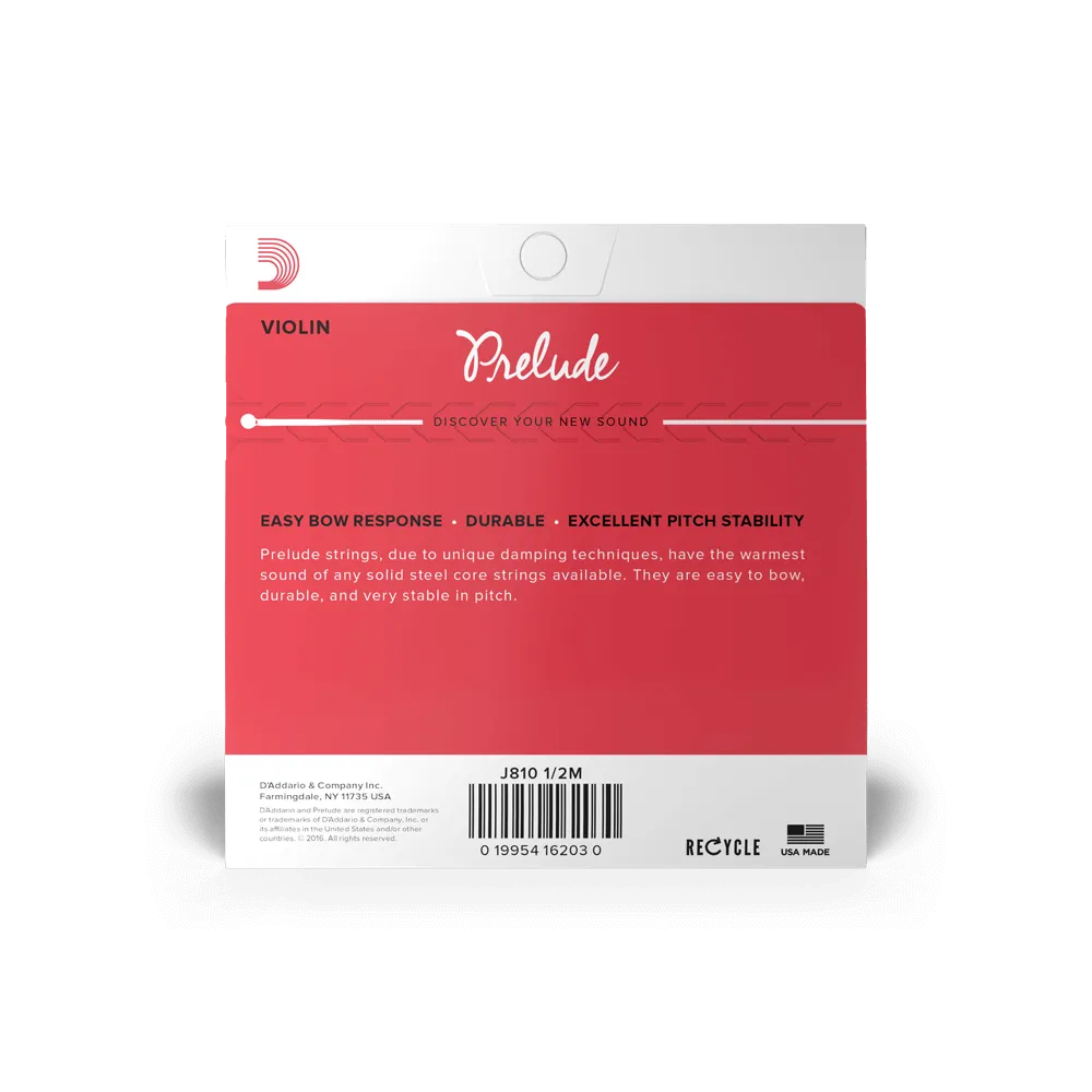Prelude By D'Addario 1/2 Violin String Set - Medium Tension