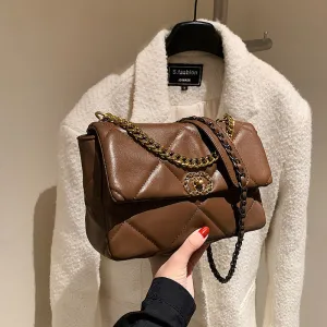 Pretty Popular Simplicity Rhombus Embroidery Line Crossbody Bags