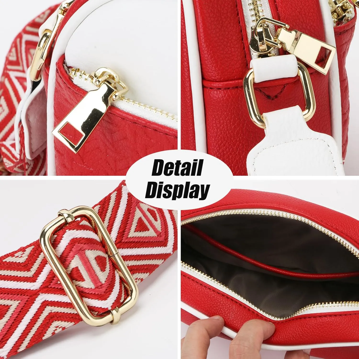 PU Leather Crossbody Bag for Women With Adjustable Wide Stylish Strap, Fashion Handbag