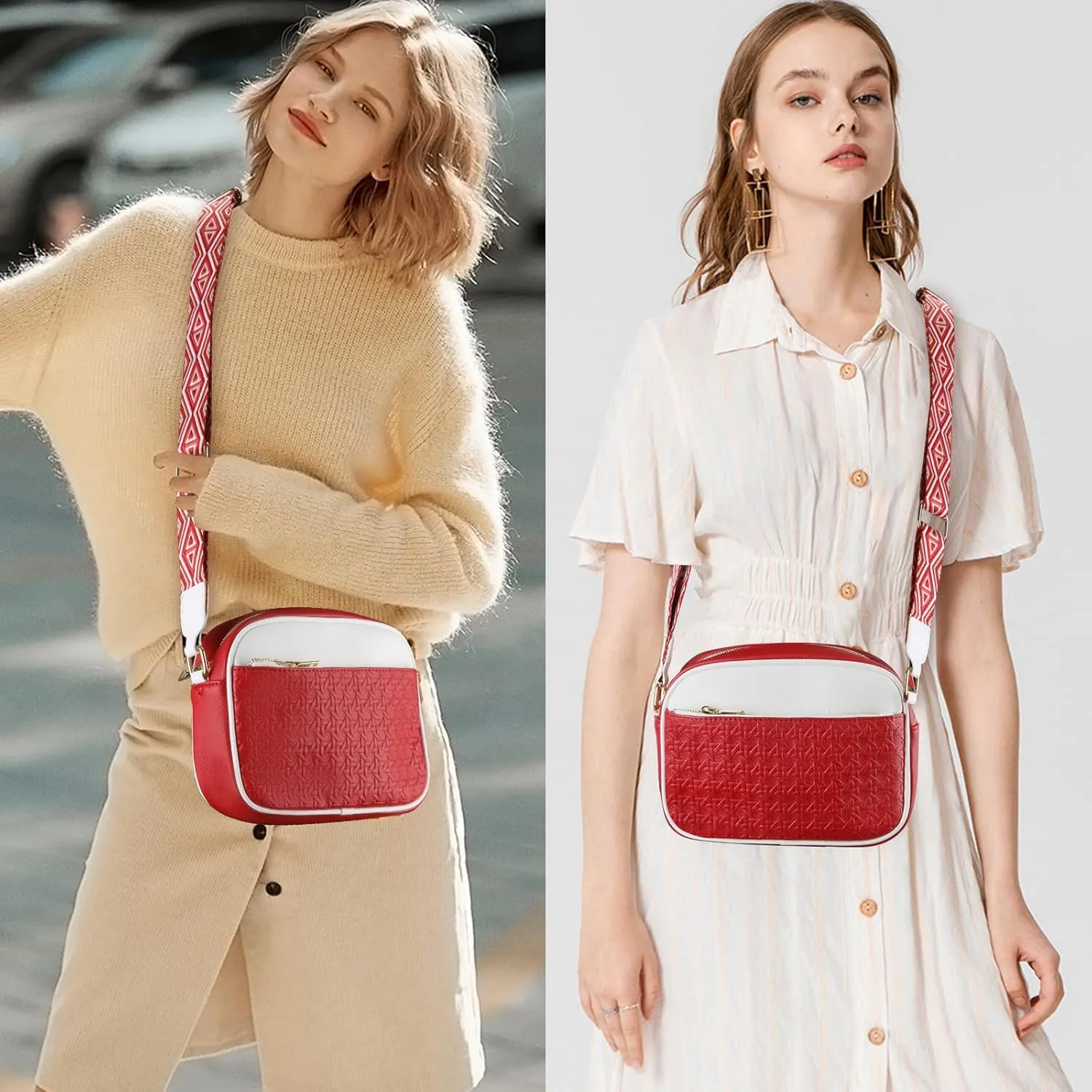 PU Leather Crossbody Bag for Women With Adjustable Wide Stylish Strap, Fashion Handbag