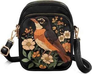 PU Leather Crossbody Bags for Women Ladies Lightweight Cross Body Shoulder Purses Handbag with Muti Zipper Pockets