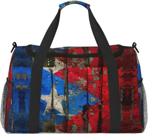 Puerto Rico Wallpaper Flag Foldable Travel Duffel Bag Tote Carry On Luggage Bag For Weekend Getaways, For Spontaneous Trips