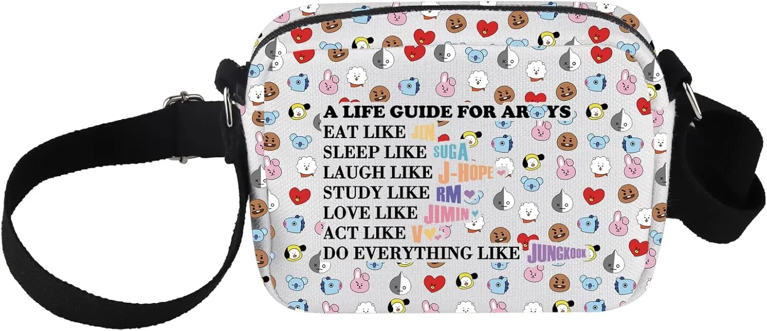 PXTIDY Korean Group Cartoon Crossbody Bag Singer Korean Group Characters Gifts Merch Music Team Members Fan Gift