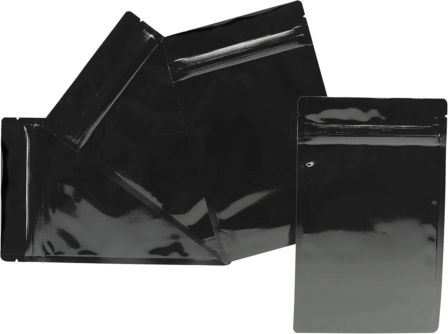 Quarter Ounce Barrier Bags #5 White Mylar Clear Front Smell Proof Resealable Stand Up Pouches 7g 1/4 oz (100 Count) (Black/Clear)