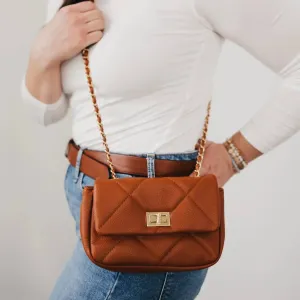 Queenie Quilted Crossbody Bag In Brown