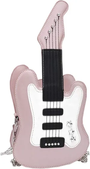 QZUnique Guitar/Violin/Piano Shoulder Bag Creative PU Leather Handbag Zipper Closure Crossbody Tote for Girls and Women