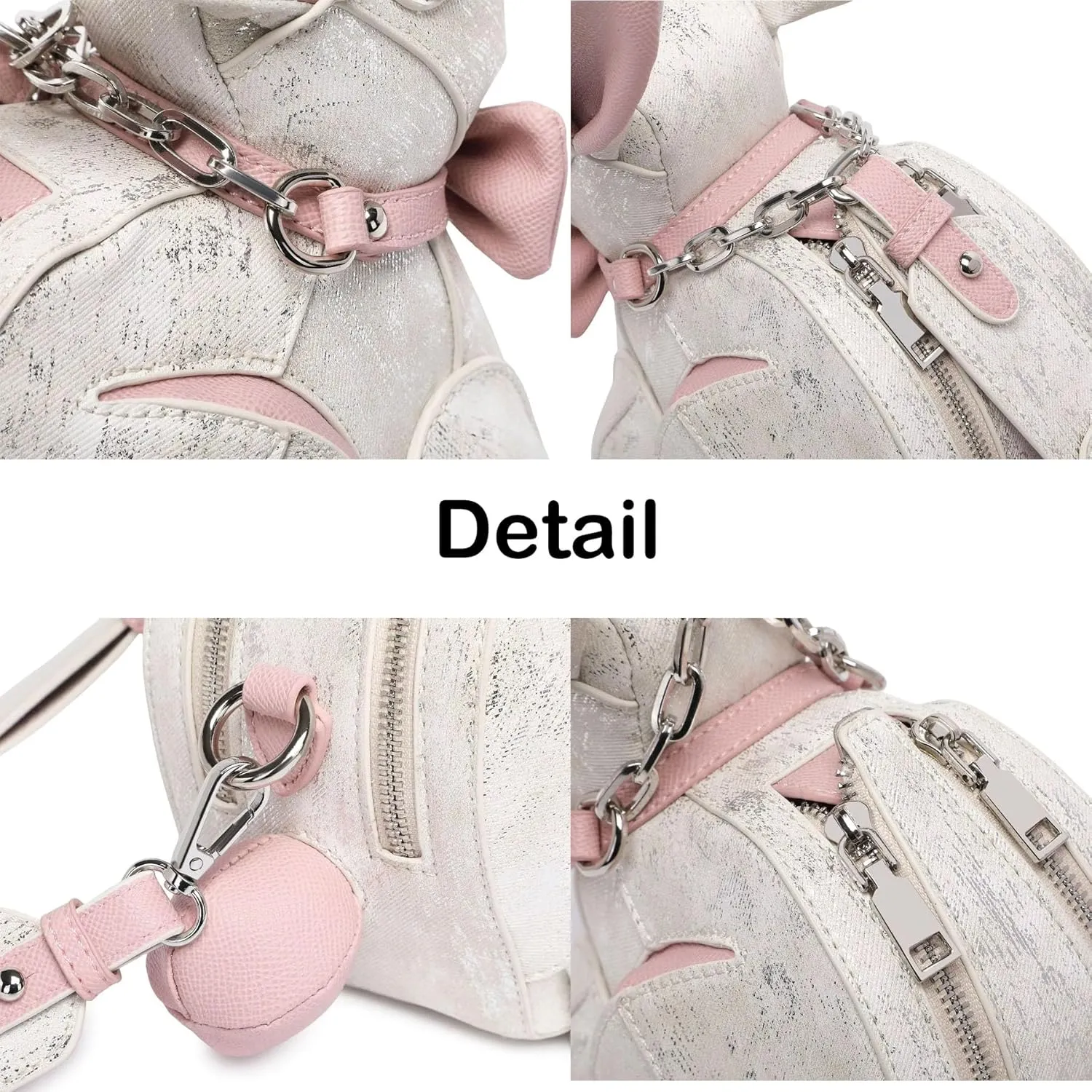 Rabbit Shaped Crossbody Shoulder Bag Women PU Leather PU Cute Bunny Purse Lovely Unique Novelty Luxury Niche Handbag
