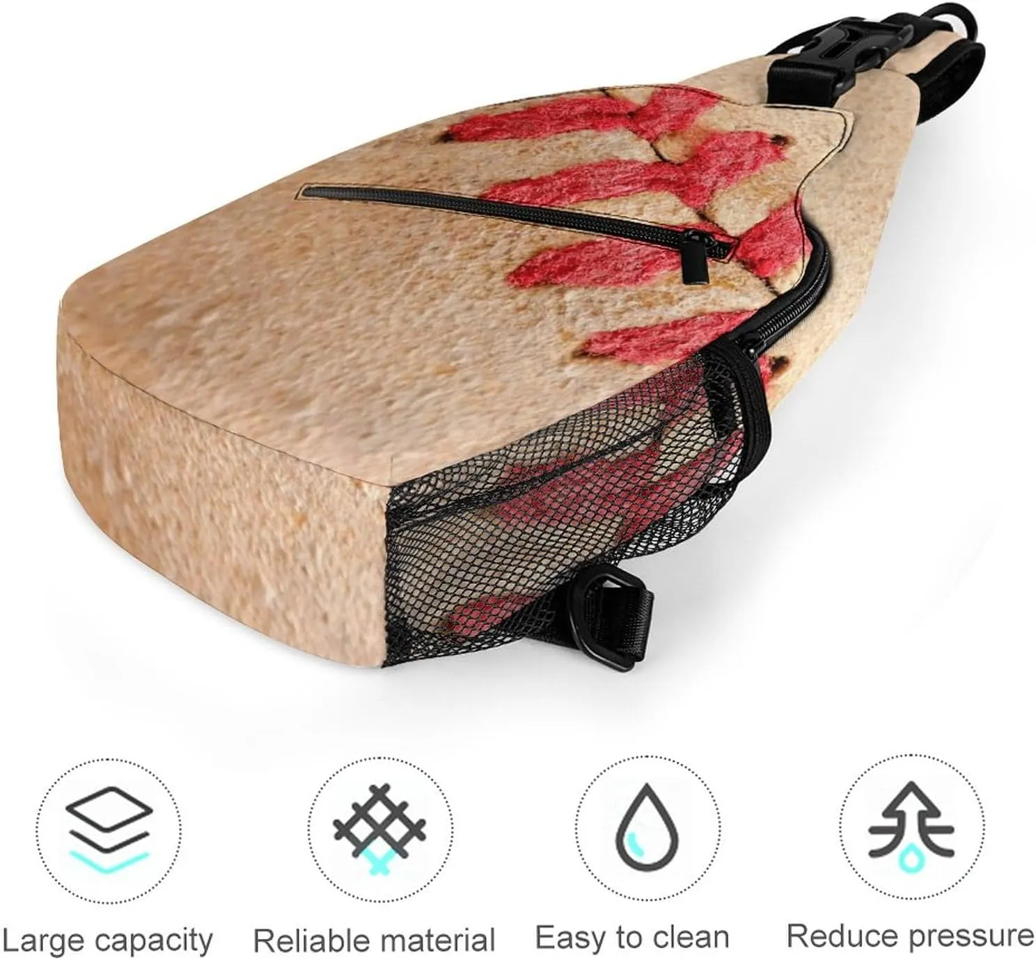 Red Stitching Baseball Sling Bag for Women Men Retro Crossbody Sling Backpack with Anti Theft,Multipurpose Chest Bag for Travel,Hiking,Cycling,Camping