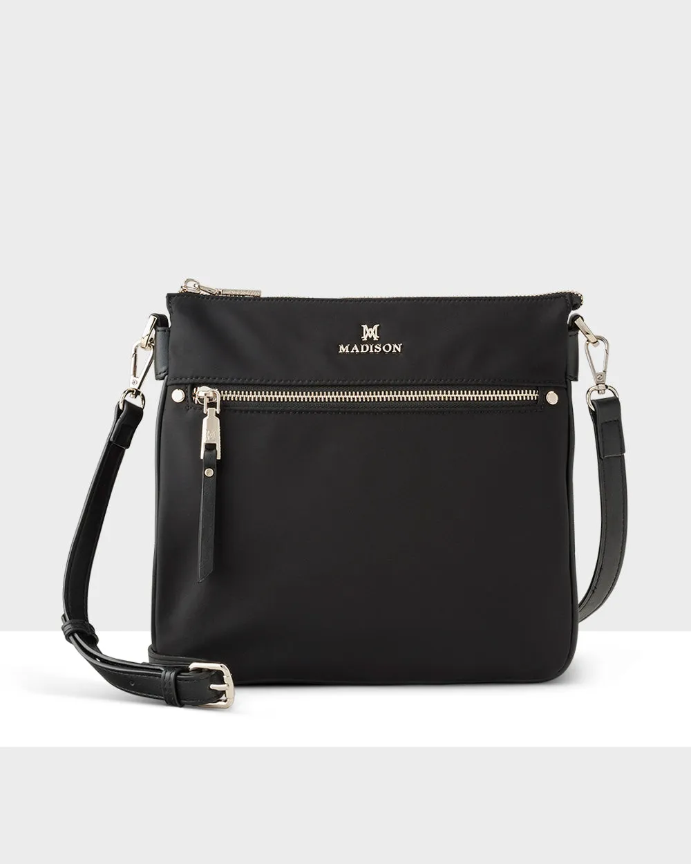 Renee Nylon Zip Top 2 Compartment Crossbody Bag