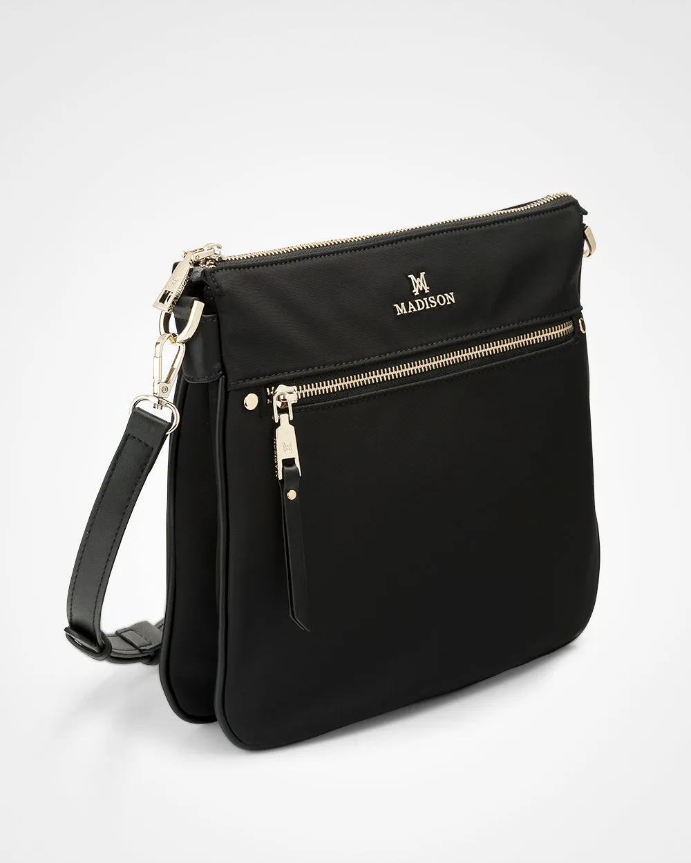 Renee Nylon Zip Top 2 Compartment Crossbody Bag