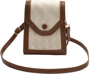Retro Crossbody Bag, Vintage Shoulder Bag, Small Handbag, Pu Crossbody Bag for Women, Trendy Square Mini Purse (beige)
