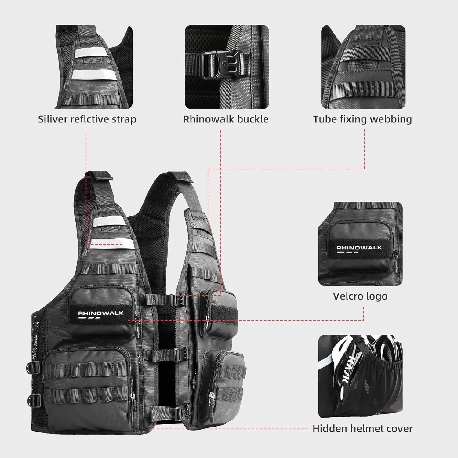 Rhinowalk Fishing Photography Vest with Multi Pockets Outdoor Jackets for Hunting, Hiking, Climbing, Traveling
