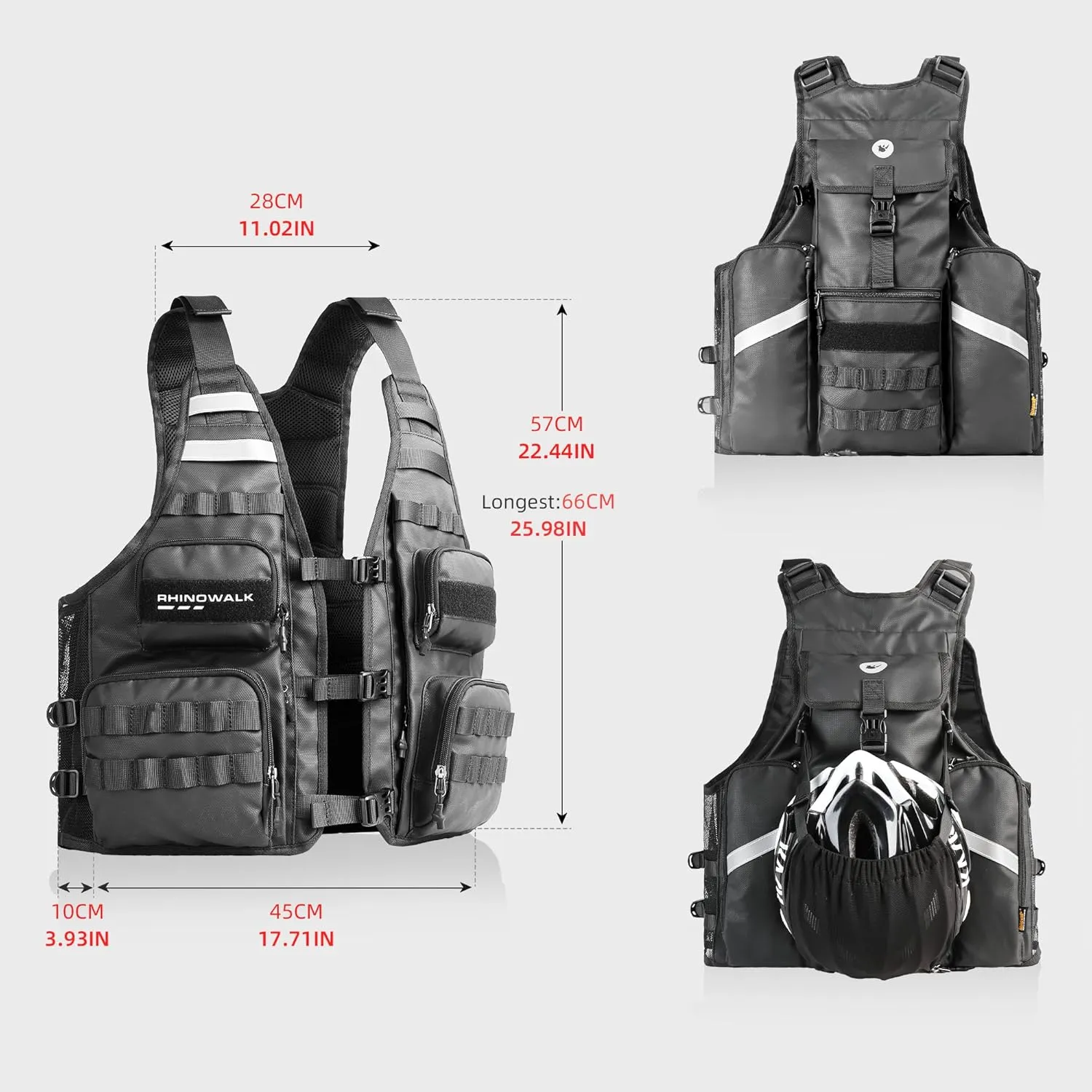 Rhinowalk Fishing Photography Vest with Multi Pockets Outdoor Jackets for Hunting, Hiking, Climbing, Traveling