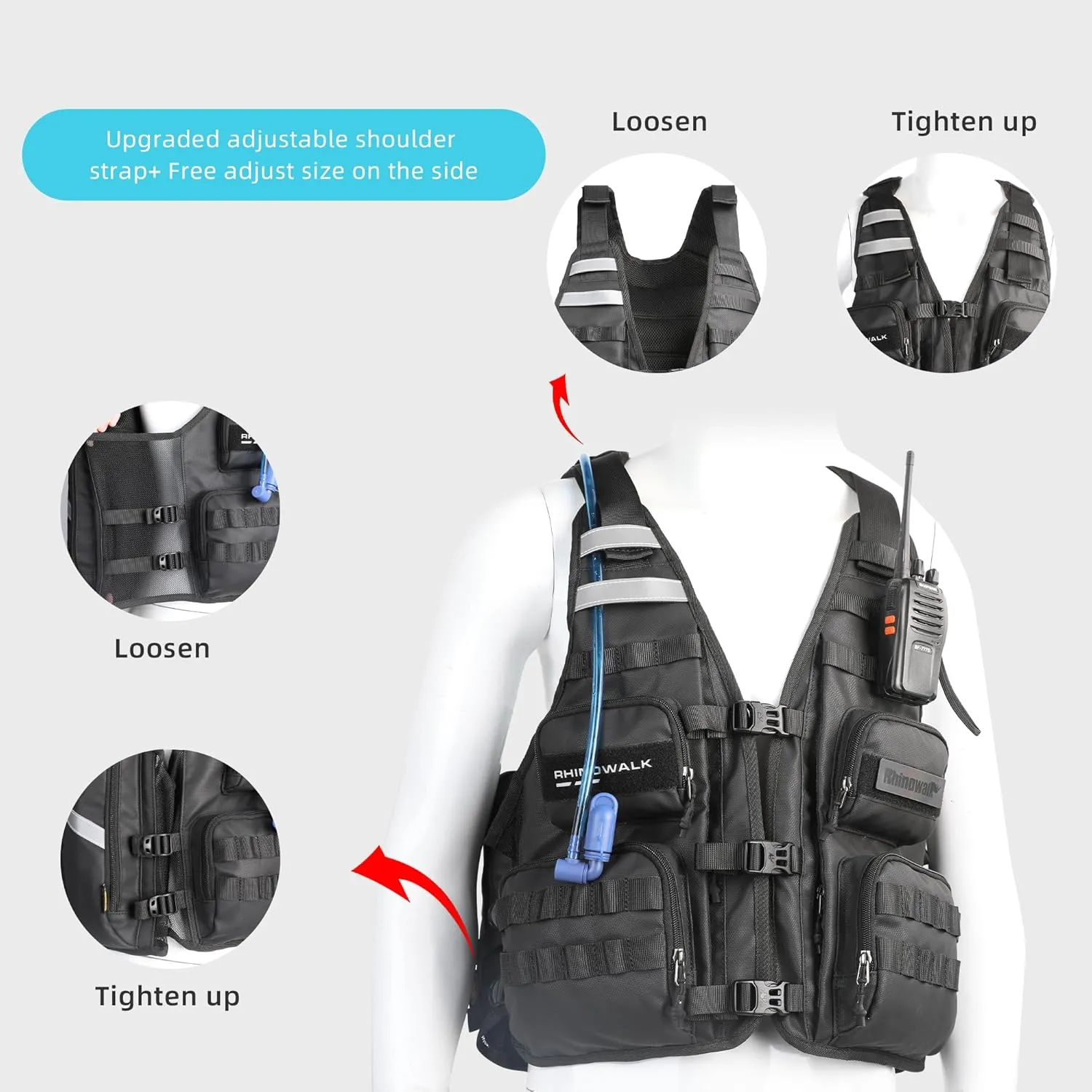 Rhinowalk Fishing Photography Vest with Multi Pockets Outdoor Jackets for Hunting, Hiking, Climbing, Traveling