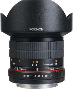 Rokinon FE14M-C 14mm F2.8 Ultra Wide Lens for Canon (Black)