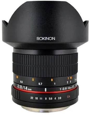 Rokinon FE14M-C 14mm F2.8 Ultra Wide Lens for Canon (Black)