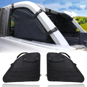 Roll Bar Storage Bag for 2021 2022 2023 2024 2025 Ford Bronco 4 Door Interior Accessories Trunk Organizer Cargo Cage Saddlebag Tool Kits Holder Multi Pocket Handbags, All Black 2 Pack