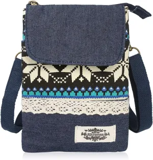 Roomy Cell Phone Purse Wallet Canvas Small Crossbody Purse Bags with Shoulder Strap For Women teen girlsl
