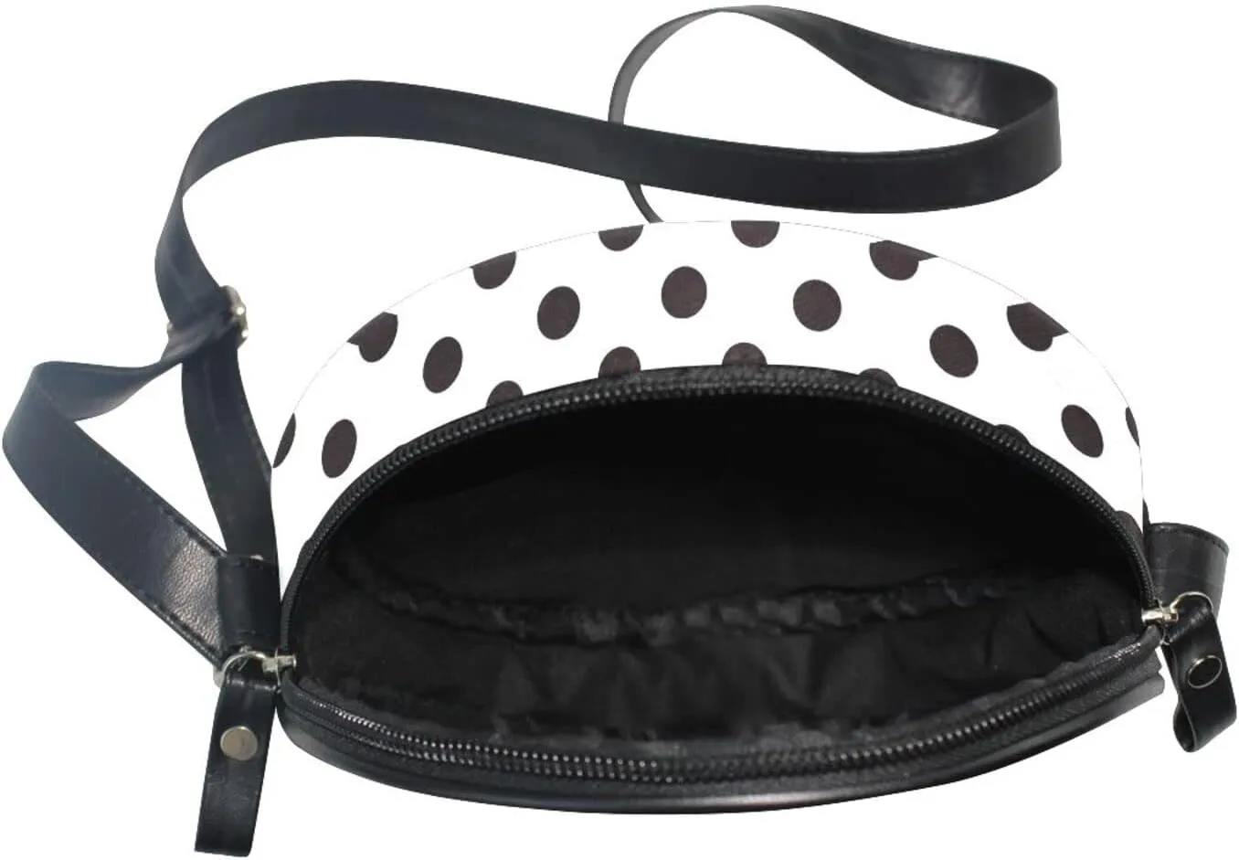 Round Crossbody Bag Small Circle Purse Zip Handbag for Women