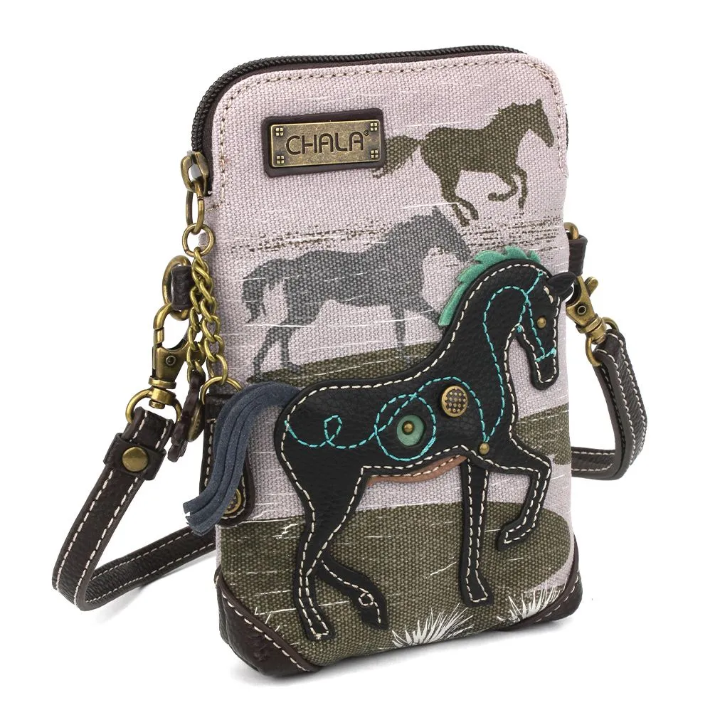 Safari Horse Canvas Cellphone Crossbody