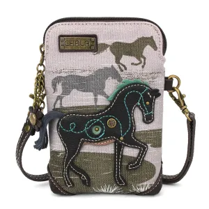 Safari Horse Canvas Cellphone Crossbody