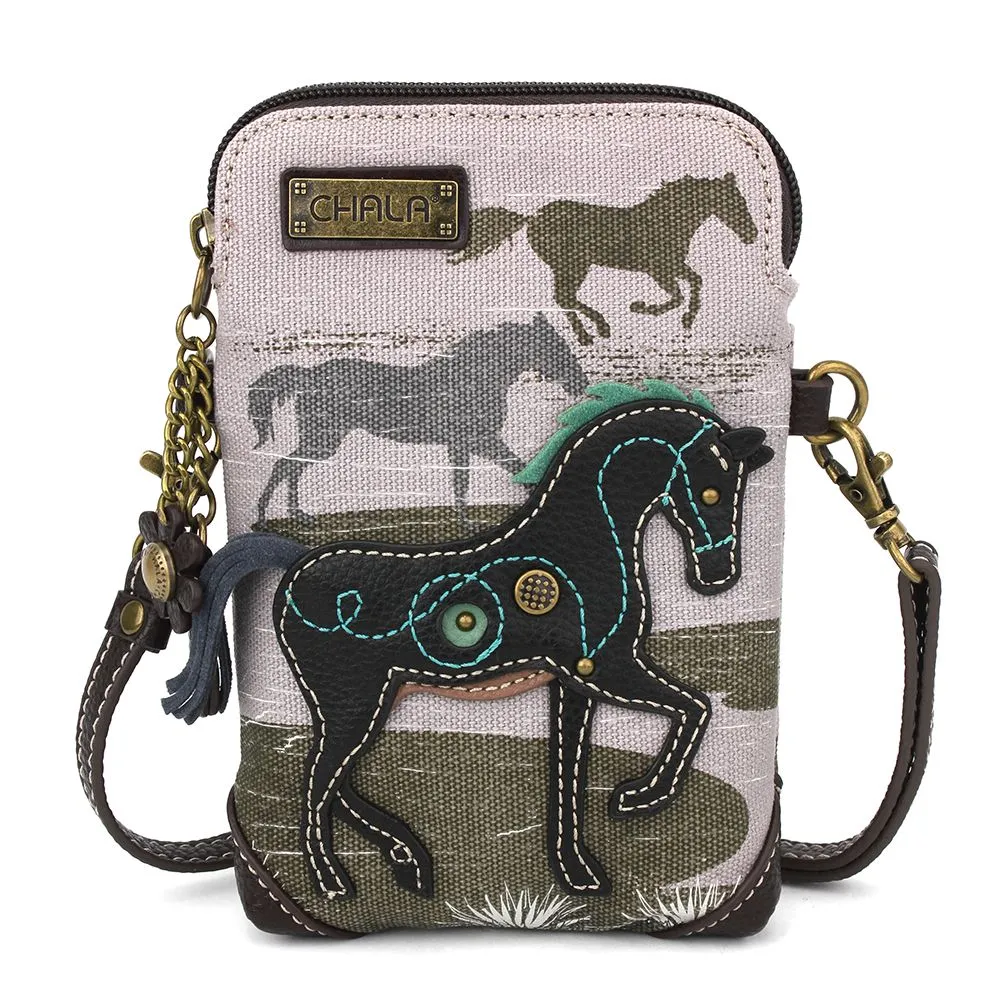 Safari Horse Canvas Cellphone Crossbody