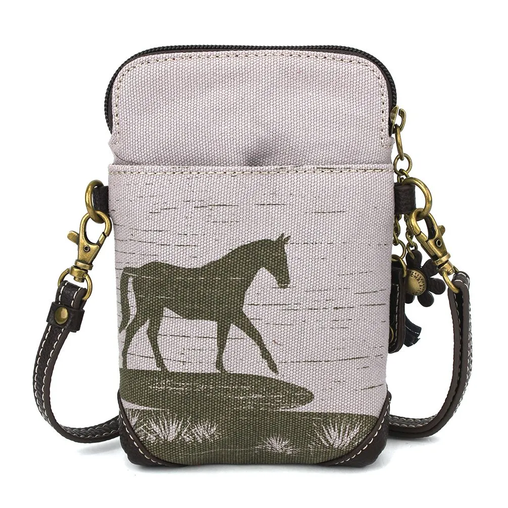Safari Horse Canvas Cellphone Crossbody