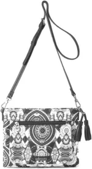 Sakroots Camden Small Crossbody Bag (Black White Wander)