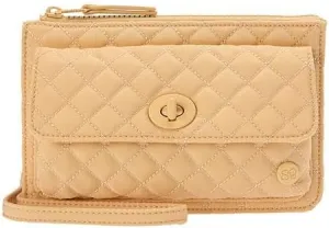 Samantha Brown To-Go RFID Quilted Crossbody Wallet (Mellow Buff)