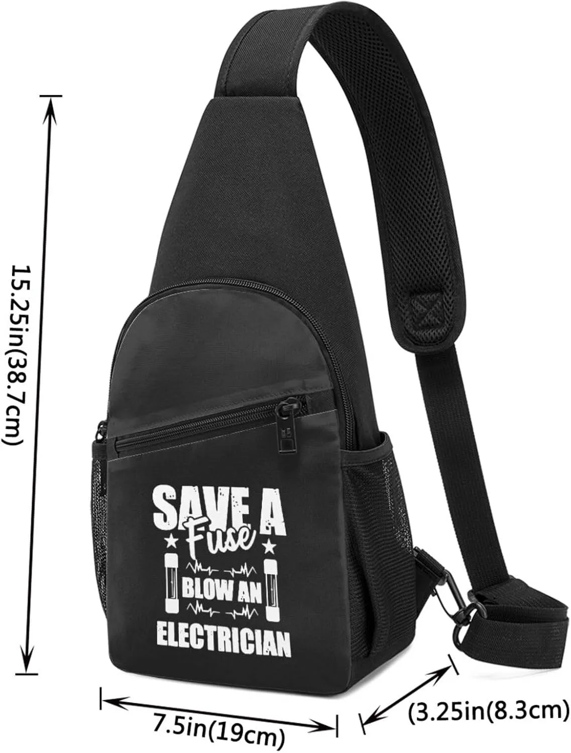 Save Fuse Blow An Electrician Unisex Chest Bag Lightweight Crossbody Shoulder Bag Travel Pocket
