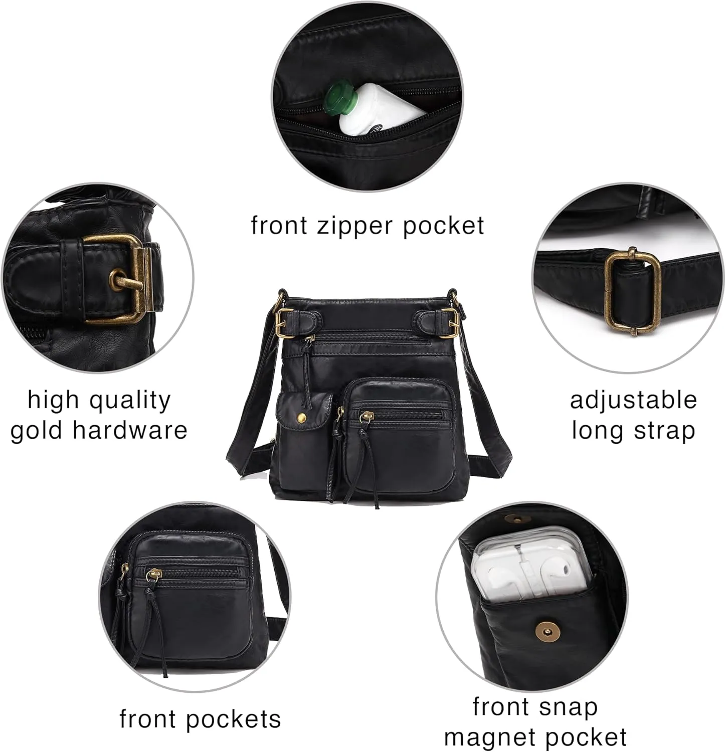 Scarleton Crossbody Bags for Women Purses and Handbags Multi Pocket Shoulder Bag Faux Leather Small, H1833