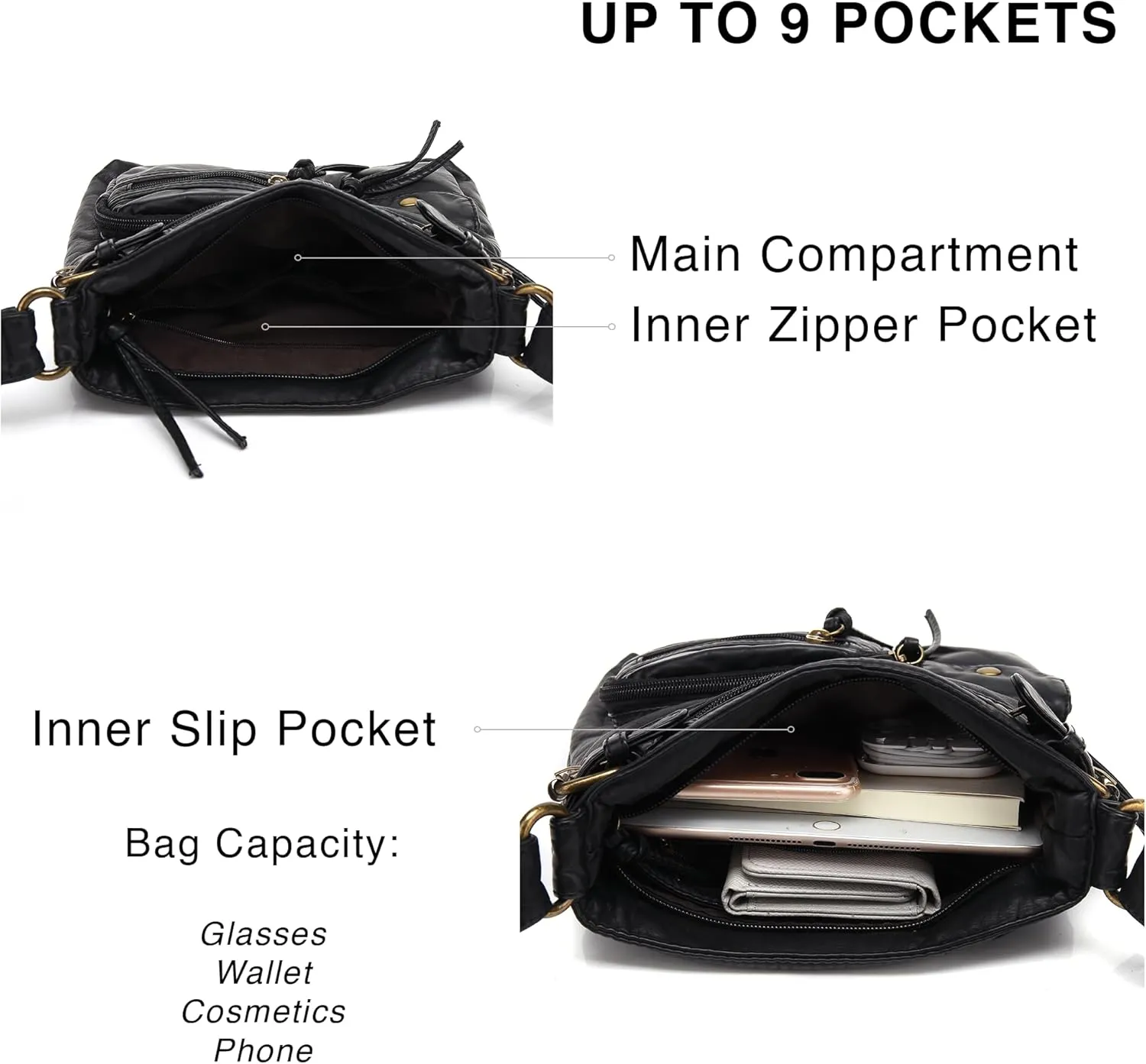 Scarleton Crossbody Bags for Women Purses and Handbags Multi Pocket Shoulder Bag Faux Leather Small, H1833