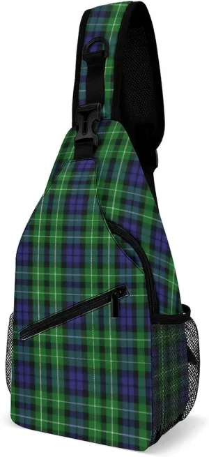 Scottish Clan Graham Tartan Plaid Fashion Crossbody Bag for Both Men And Women, Chest Bag
