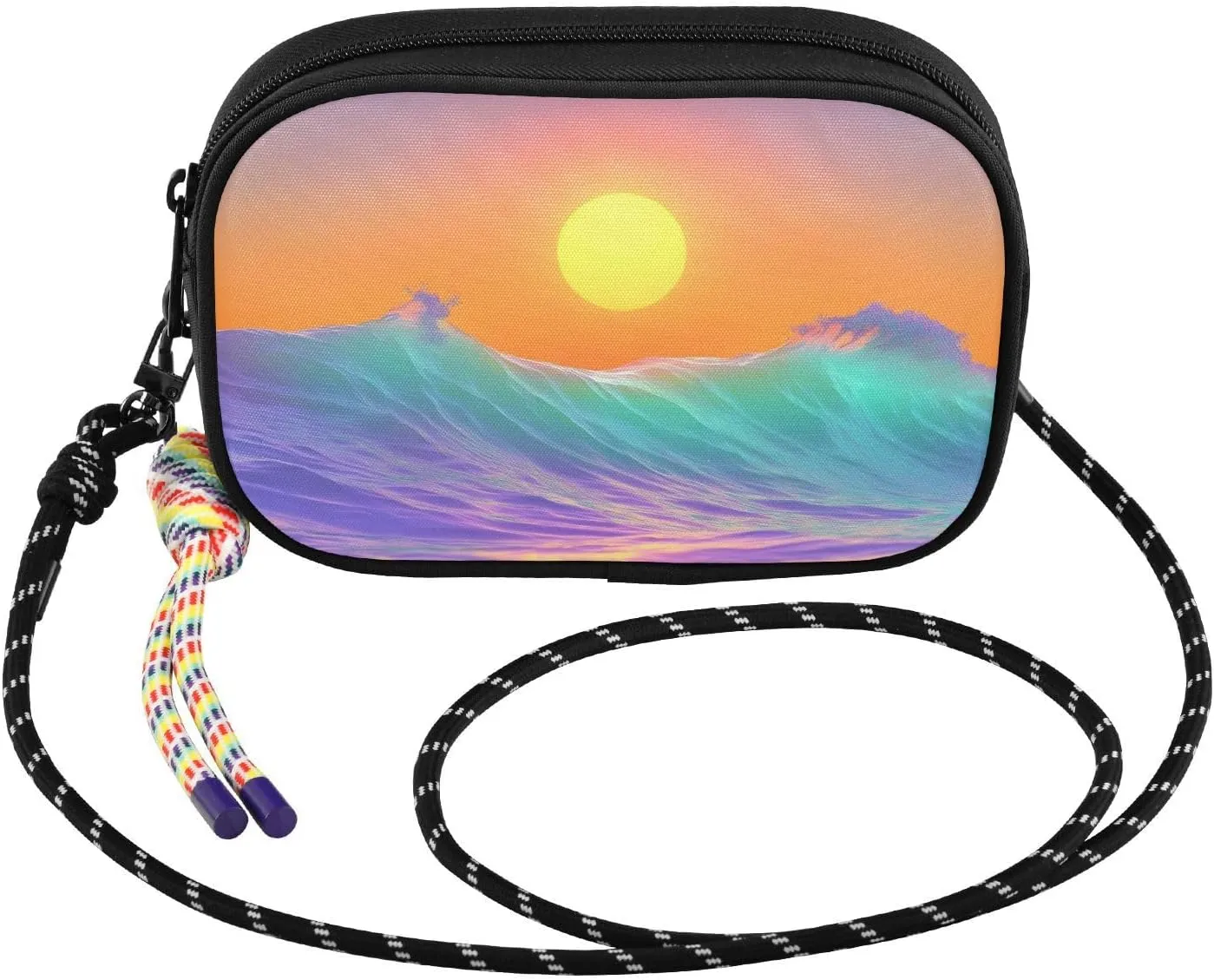 Sea Sun Waves Crossbody Bags for Women Cell Phone Purses Women's Shoulder Handbags Wallet Purse with Adjustable Strap