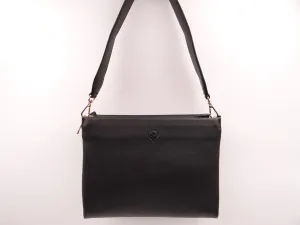 Second Nature Multi Pocket Leather Handbag - Black
