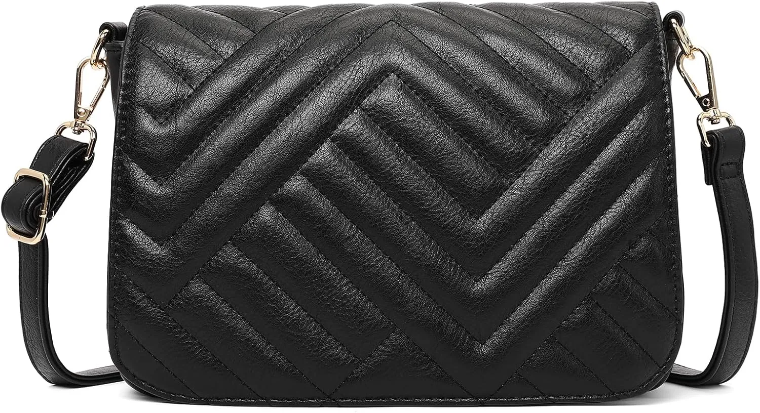 SENDEFN Quilted Leather Crossbody Bags for Women Ladies Shoulder Purse Satchel HandBag with Chain Trendy Strap