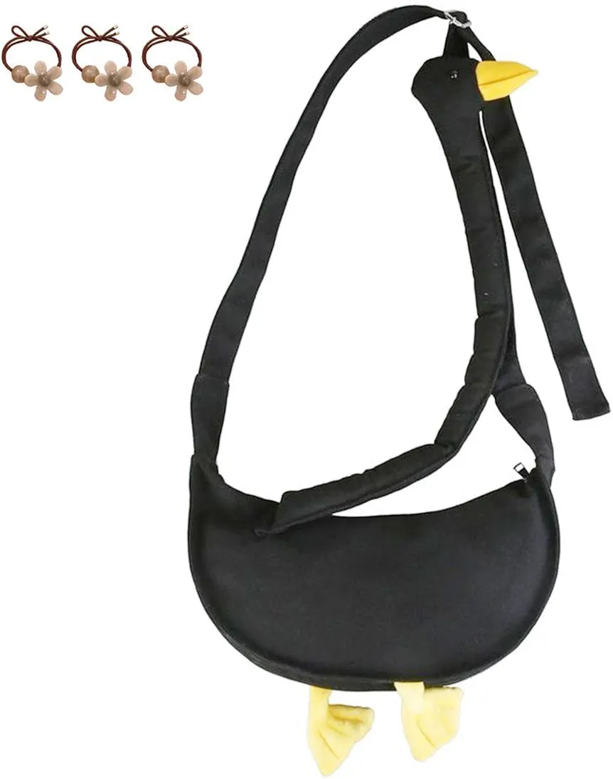 Silly Goose Bag, Goose Purse, Animal Canvas Shoulder Bag, Funny Crossbody Bag with Adjustable Strap