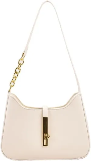 Simple and high-end metal buckle single shoulder underarm crossbody bag for women