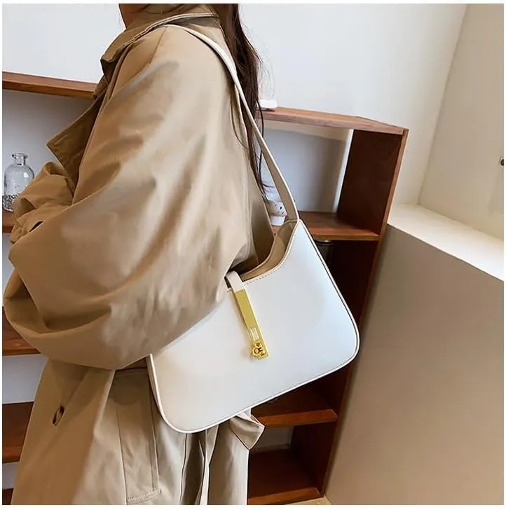 Simple and high-end metal buckle single shoulder underarm crossbody bag for women
