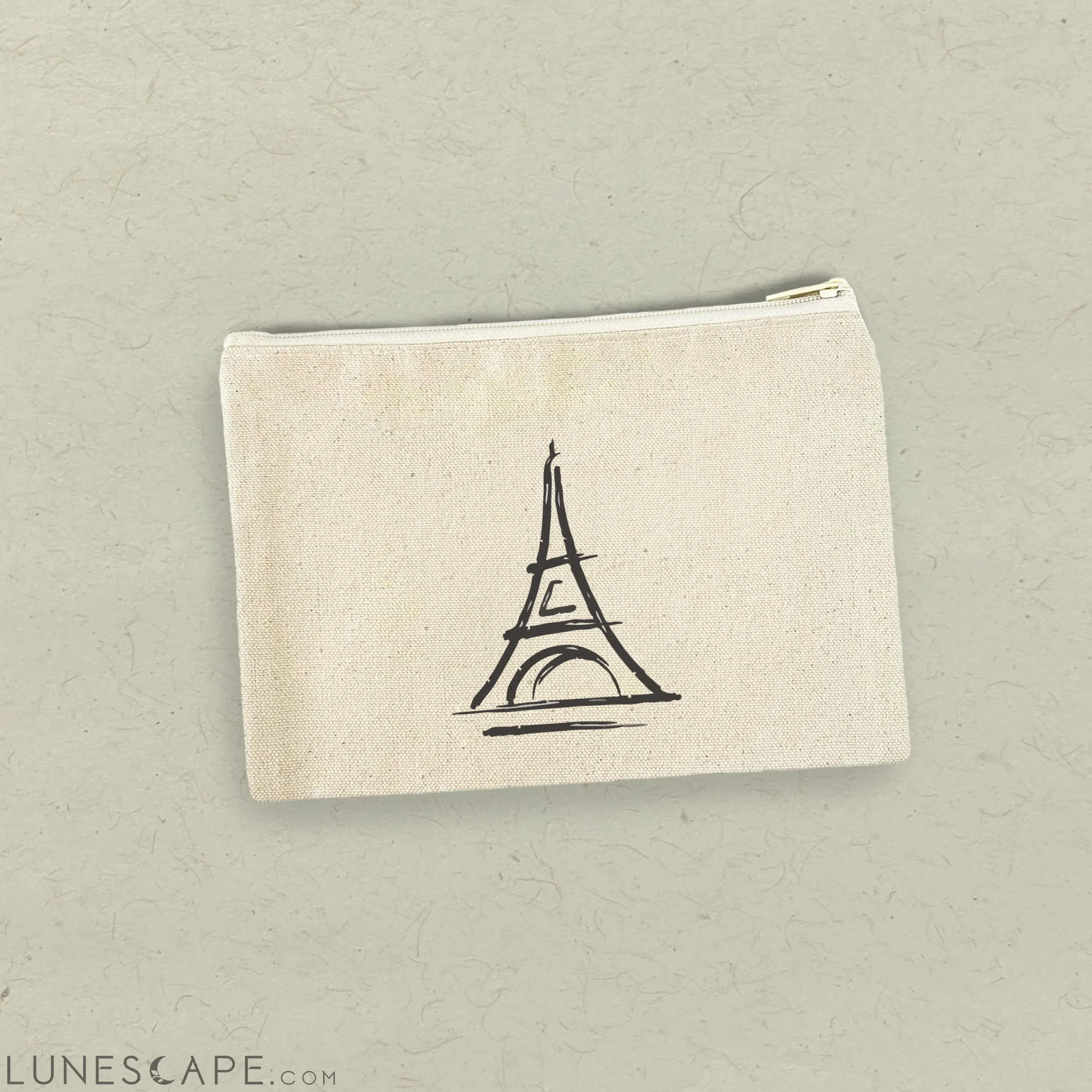 Simple Eiffel Tower - Canvas Zipper Pouch