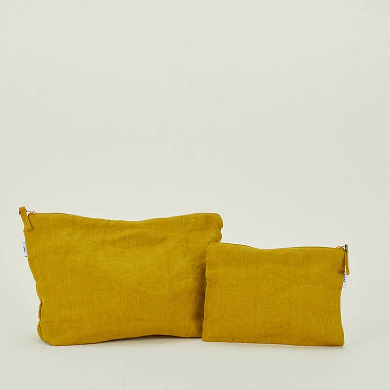 Simple Linen Pouch - Mustard