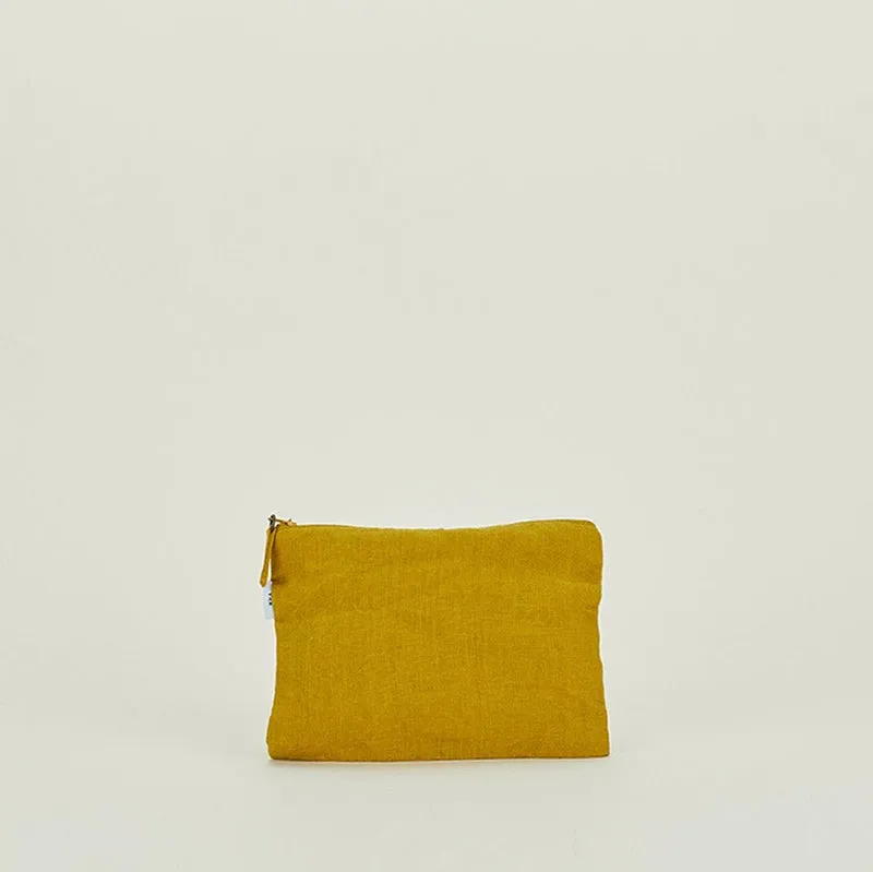 Simple Linen Pouch - Mustard